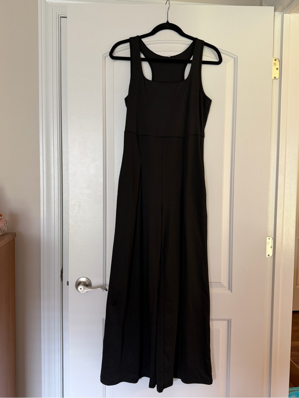 Sleeveless Black Maxi Dress with Racerback